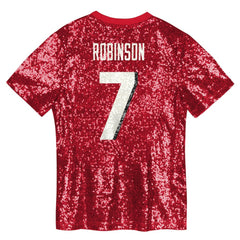 Atlanta Falcons  Bijan Robinson  Girls Youth Sequin V-Neck Fashion Jersey