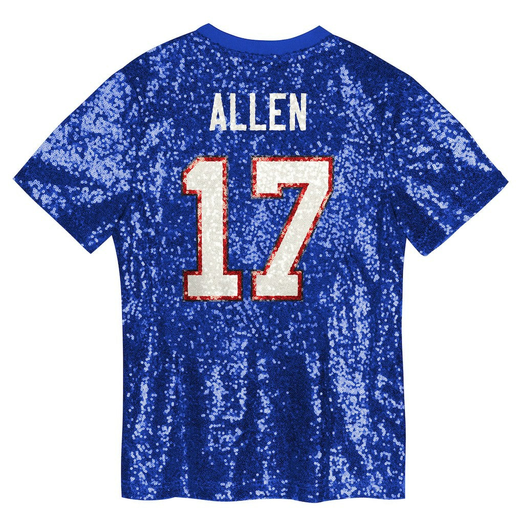 Buffalo Bills  Josh Allen  Girls Youth Sequin V-Neck Fashion Jersey