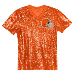 Cleveland Browns  Myles Garrett  Girls Youth Sequin V-Neck Fashion Jersey