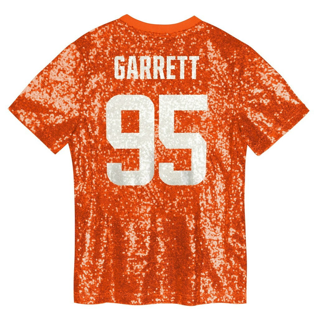 Cleveland Browns  Myles Garrett  Girls Youth Sequin V-Neck Fashion Jersey
