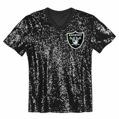Las Vegas Raiders  Maxx Crosby  Girls Youth Sequin V-Neck Fashion Jersey