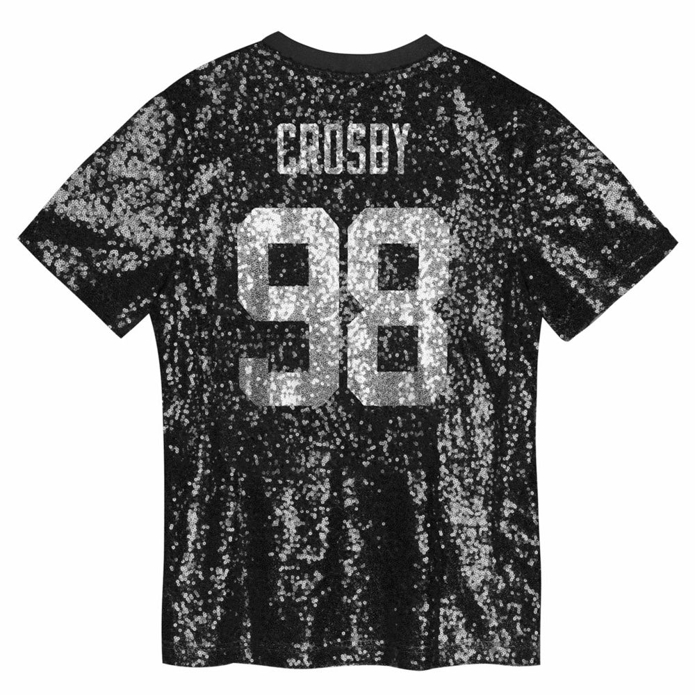 Las Vegas Raiders  Maxx Crosby  Girls Youth Sequin V-Neck Fashion Jersey