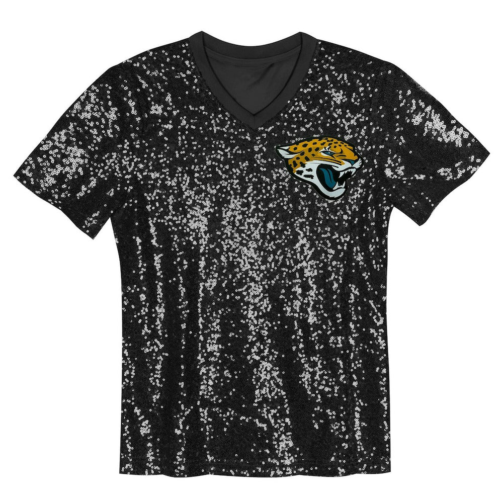Jacksonville Jaguars  Trevor Lawrence  Girls Youth Sequin V-Neck Fashion Jersey
