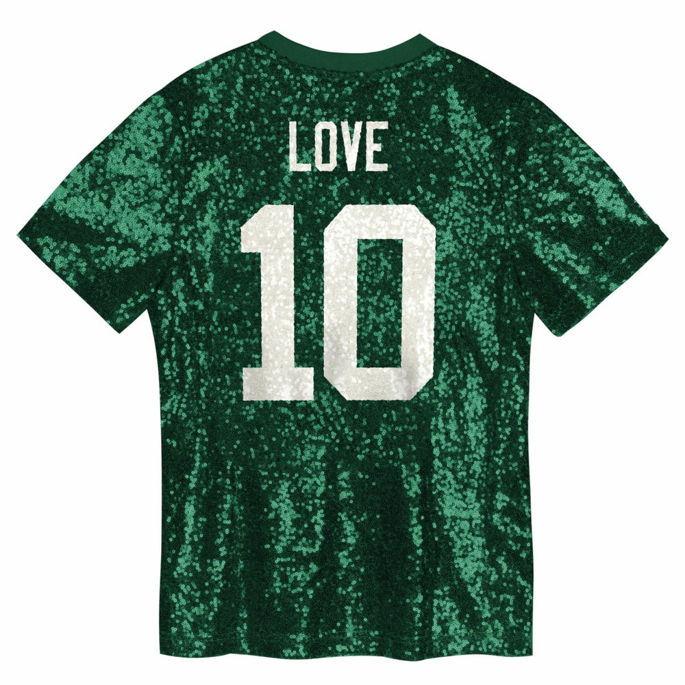 Green Bay Packers  Jordan Love  Girls Youth Sequin V-Neck Fashion Jersey