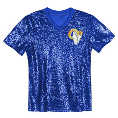 Los Angeles Rams  Puka Nacua  Girls Youth Sequin V-Neck Fashion Jersey