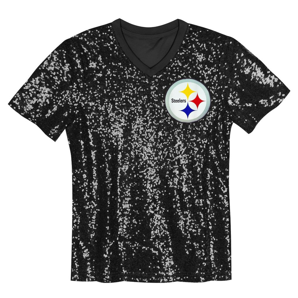 Pittsburgh Steelers  T.J. Watt  Girls Youth Sequin V-Neck Fashion Jersey