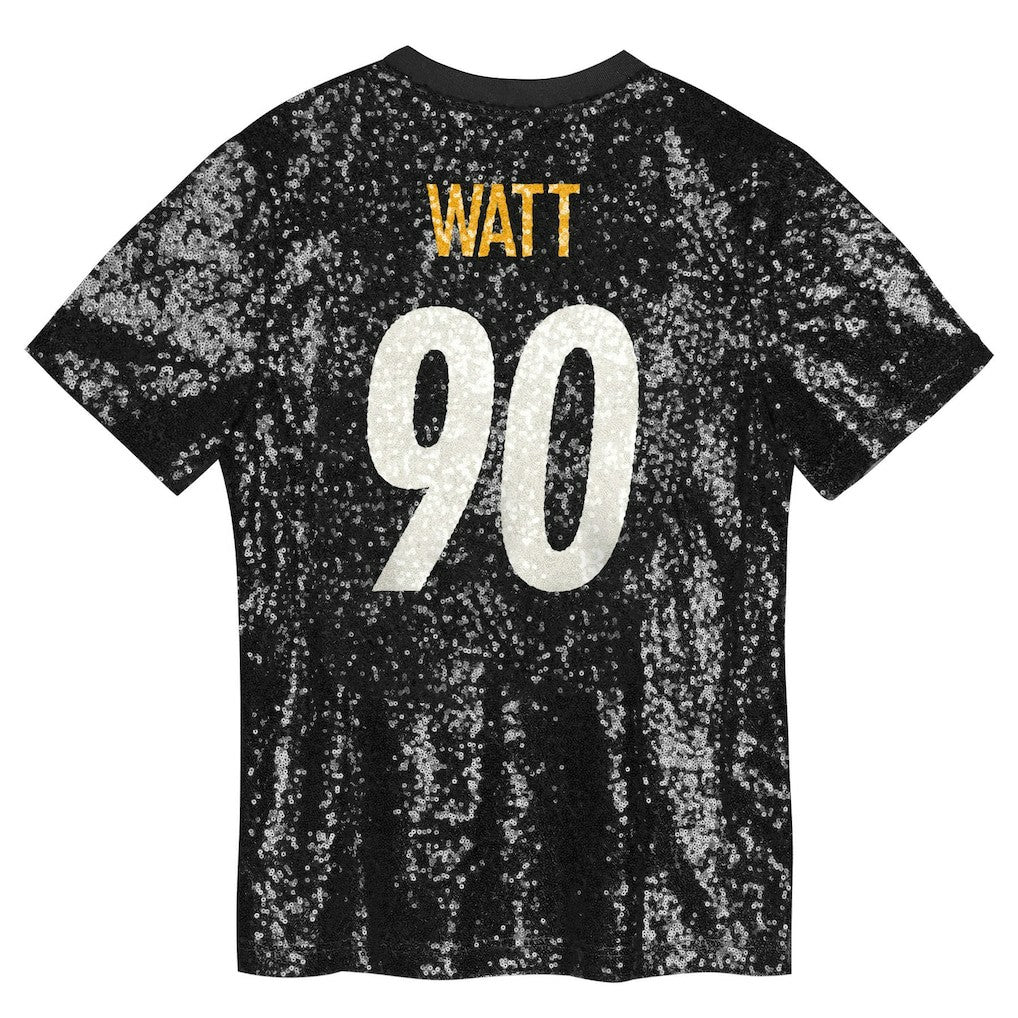 Pittsburgh Steelers  T.J. Watt  Girls Youth Sequin V-Neck Fashion Jersey