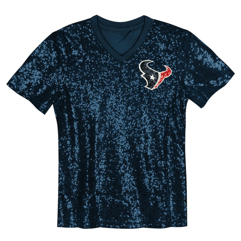 Houston Texans  C.J. Stroud  Girls Youth Sequin V-Neck Fashion Jersey