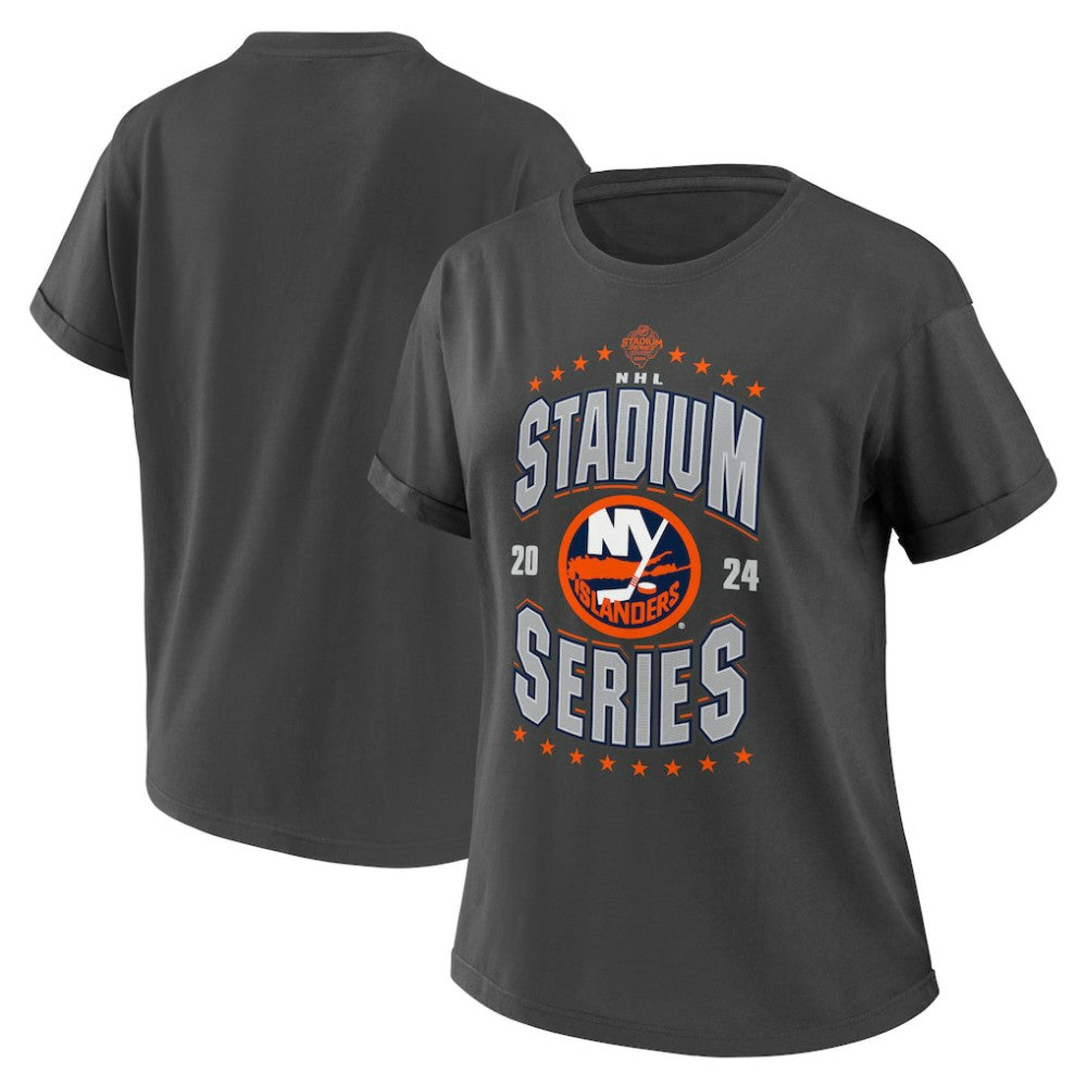 New York Islanders WEAR by Erin Andrews Women's 2024 NHL Stadium Series Boyfriend T-Shirt Online