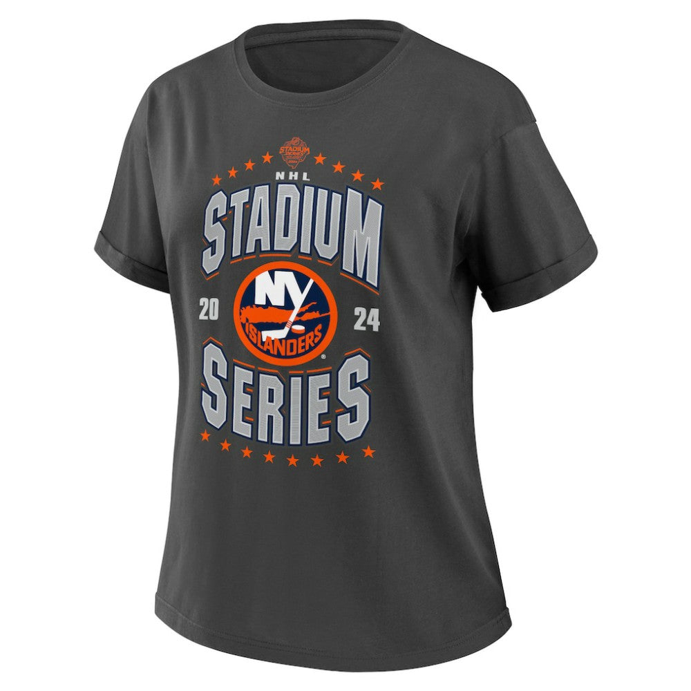 New York Islanders WEAR by Erin Andrews Women's 2024 NHL Stadium Series Boyfriend T-Shirt Online