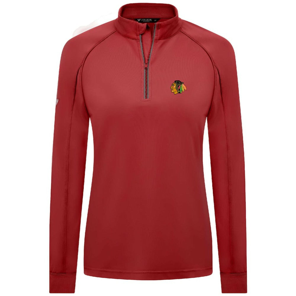 Chicago Blackhawks Levelwear Women's Kinetic Insignia Core Quarter-Zip Pullover Top Discount