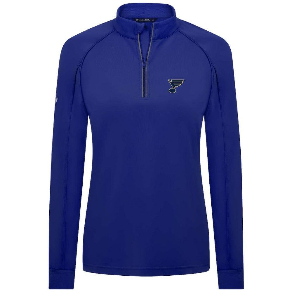St. Louis Blues Levelwear Women's Kinetic Insignia Core Quarter-Zip Pullover Top For Sale