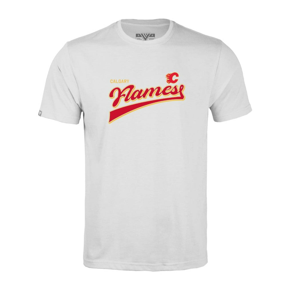 Calgary Flames Levelwear Richmond Retro Script T-Shirt Sale