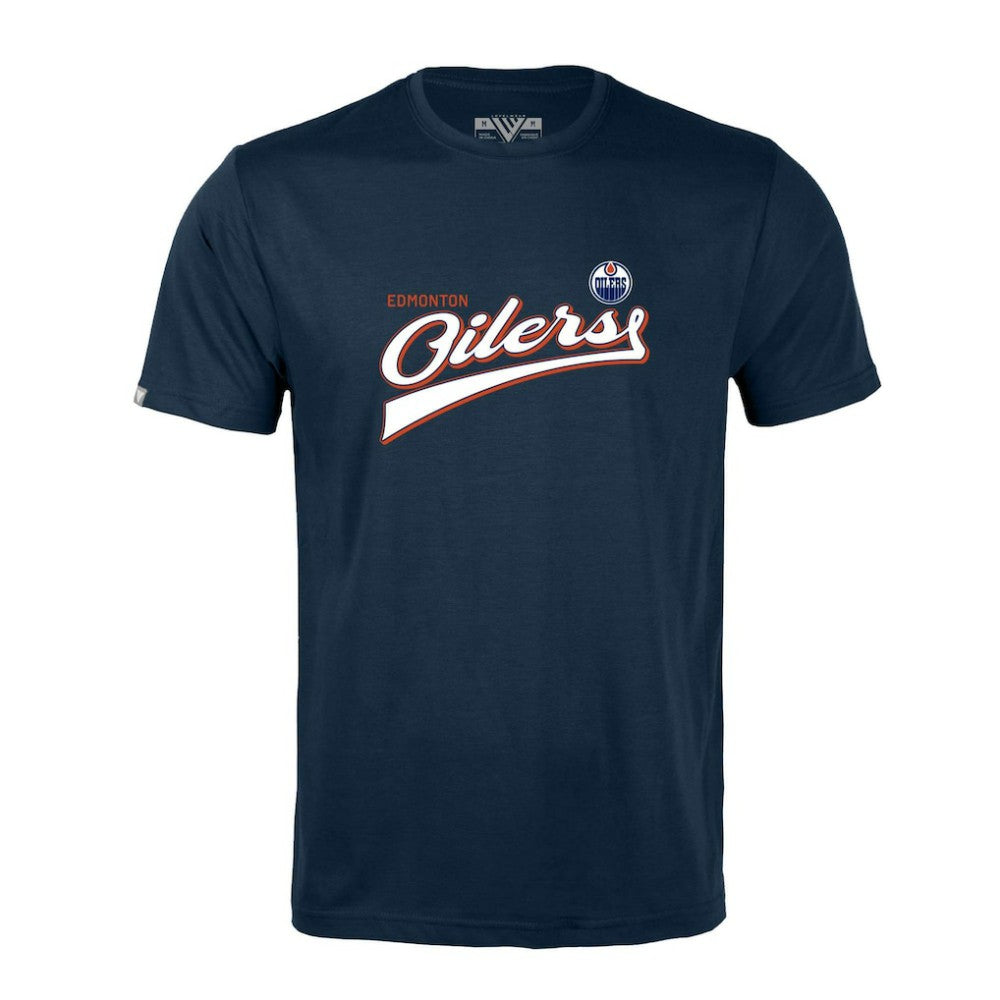 Edmonton Oilers Levelwear Richmond Retro Script T-Shirt Online