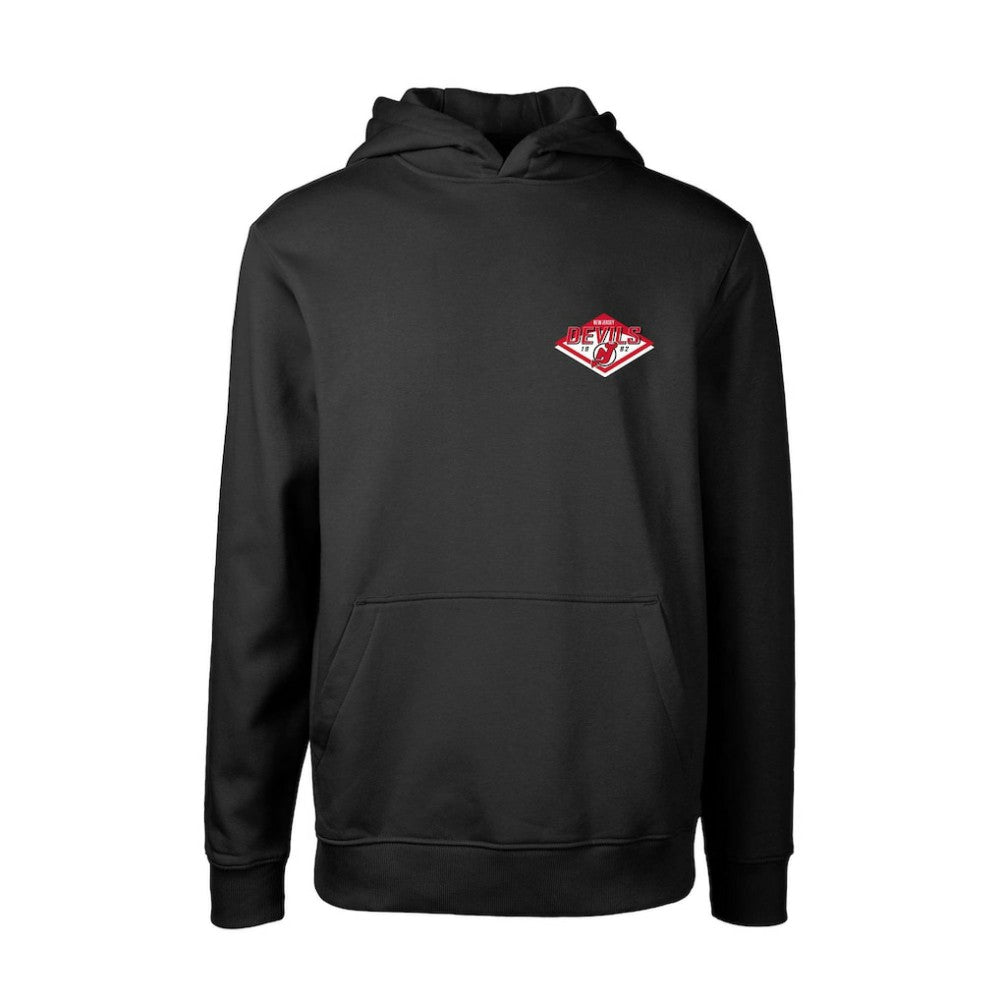 New Jersey Devils Levelwear Youth Podium Club Patch 2.0 Fleece Pullover Hoodie For Sale