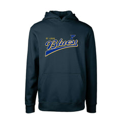 St. Louis Blues Levelwear Youth Podium Retro Script Fleece Pullover Hoodie For Sale