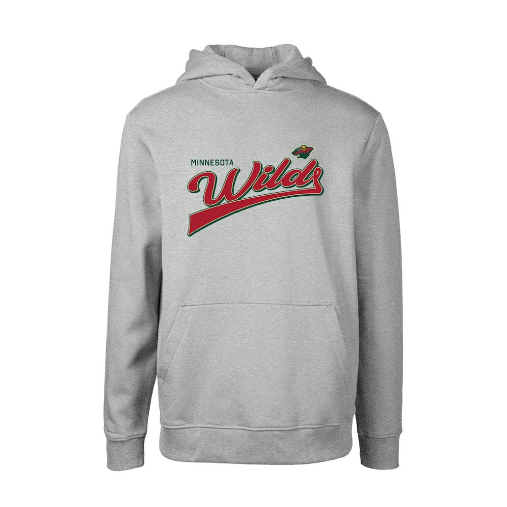 Minnesota Wild Levelwear Youth Podium Retro Script Fleece Pullover Hoodie Outlet