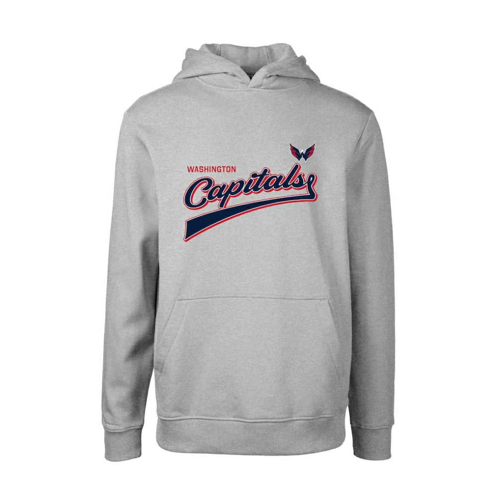 Washington Capitals Levelwear Youth Podium Retro Script Fleece Pullover Hoodie For Sale