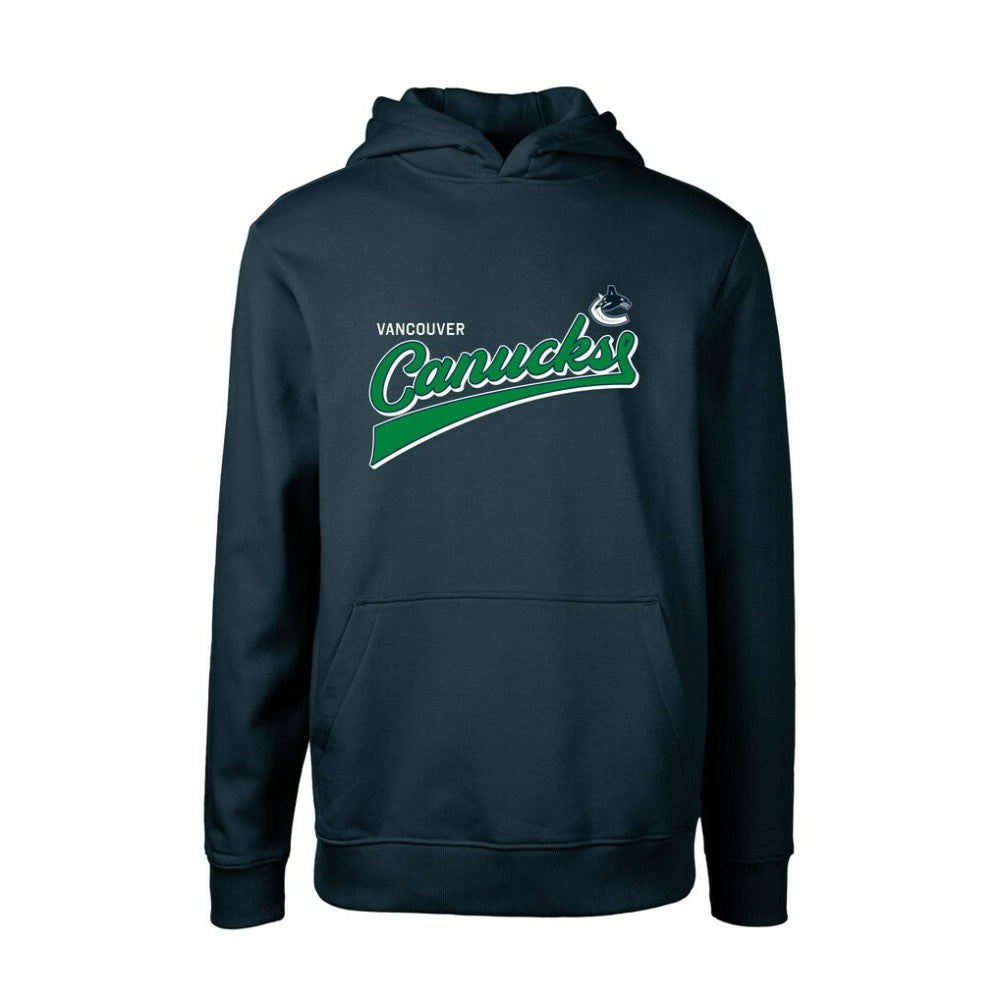 Vancouver Canucks Levelwear Youth Podium Retro Script Fleece Pullover Hoodie Outlet