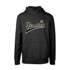 Boston Bruins Levelwear Youth Podium Retro Script Fleece Pullover Hoodie Outlet