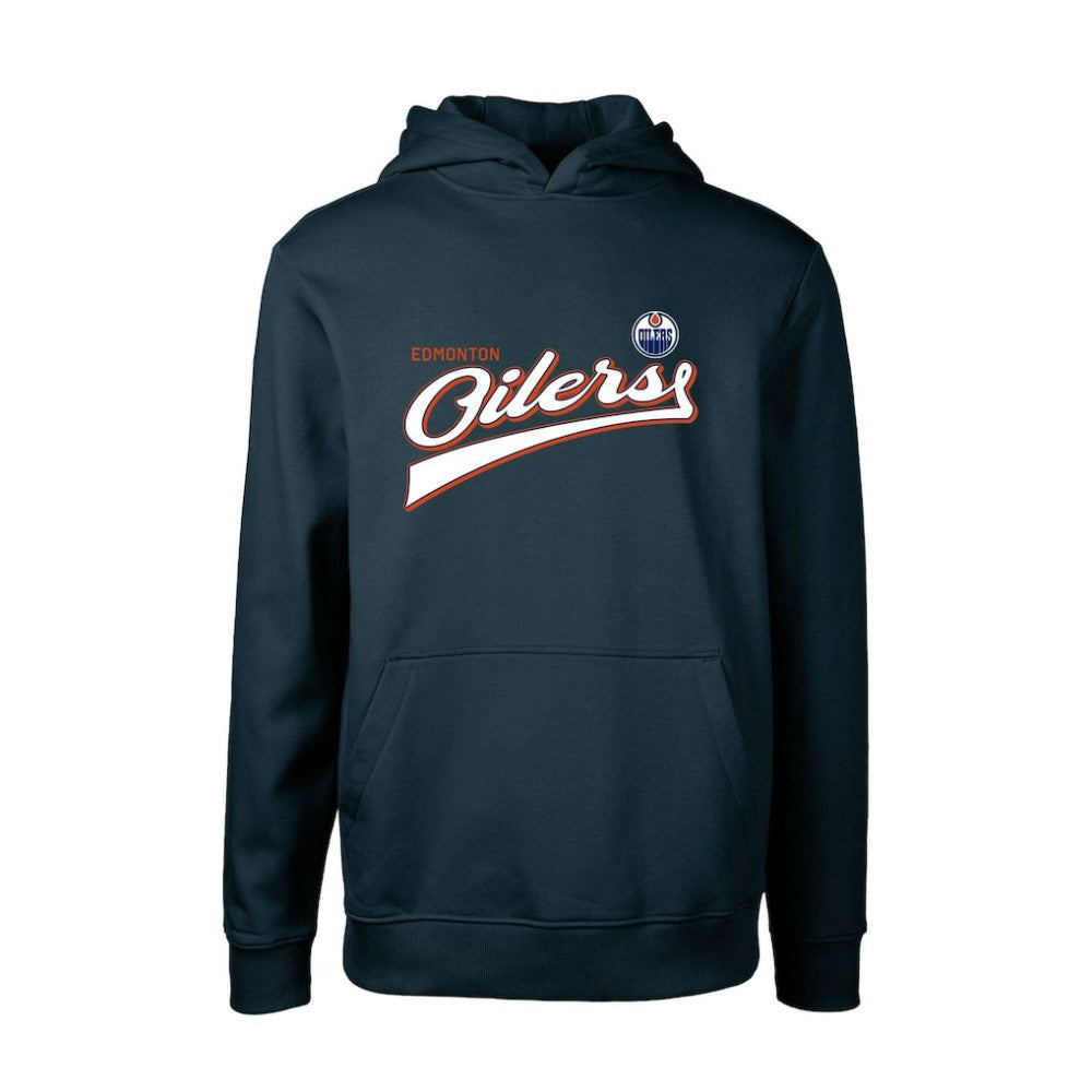 Edmonton Oilers Levelwear Youth Podium Retro Script Fleece Pullover Hoodie For Sale