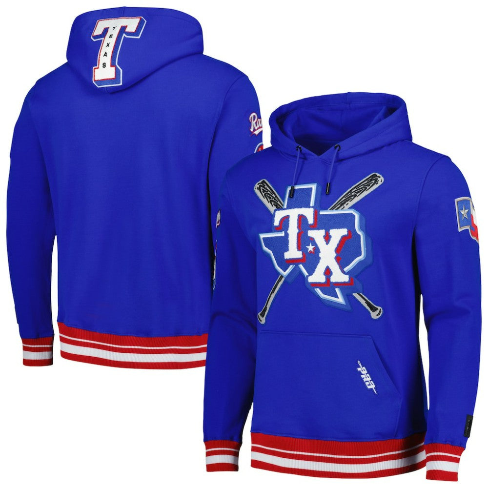 Texas Rangers Pro Standard Mash Up Logo Pullover Hoodie | MLB Outlet