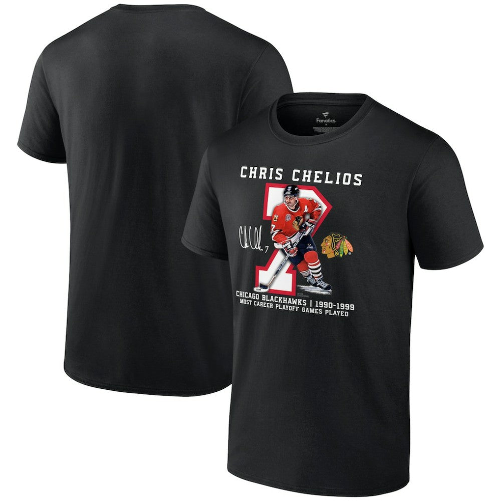 Chris Chelios Chicago Blackhawks Jersey Retirement T-Shirt For Sale