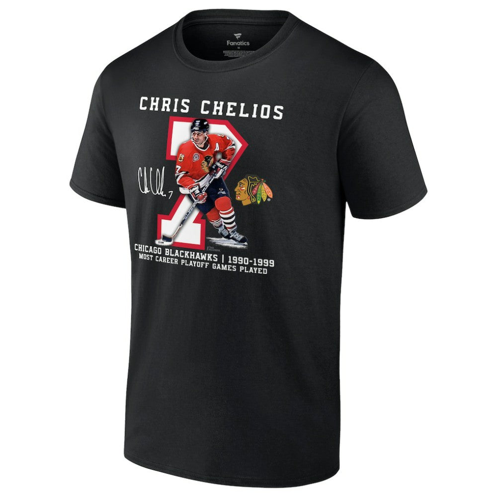 Chris Chelios Chicago Blackhawks Jersey Retirement T-Shirt For Sale