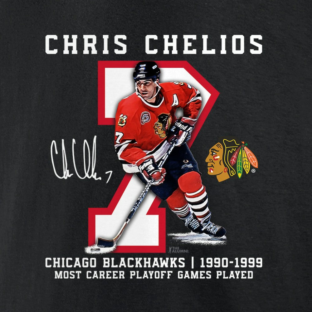 Chris Chelios Chicago Blackhawks Jersey Retirement T-Shirt For Sale