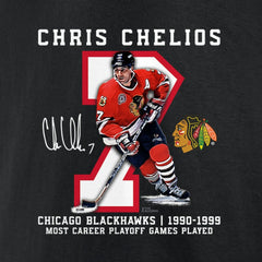 Chris Chelios Chicago Blackhawks Jersey Retirement T-Shirt For Sale