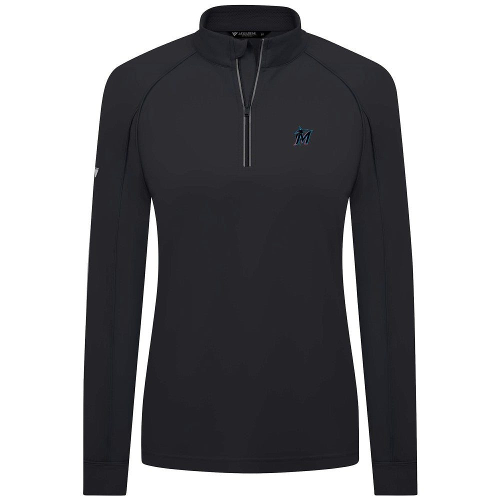 Miami Marlins Levelwear Women's Kinetic Insignia Quarter-Zip Pullover | MLB For sale