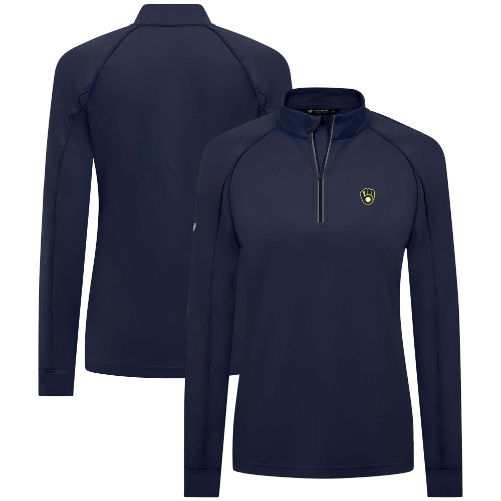 Milwaukee Brewers Levelwear Women's Kinetic Insignia Quarter-Zip Pullover | MLB Shop