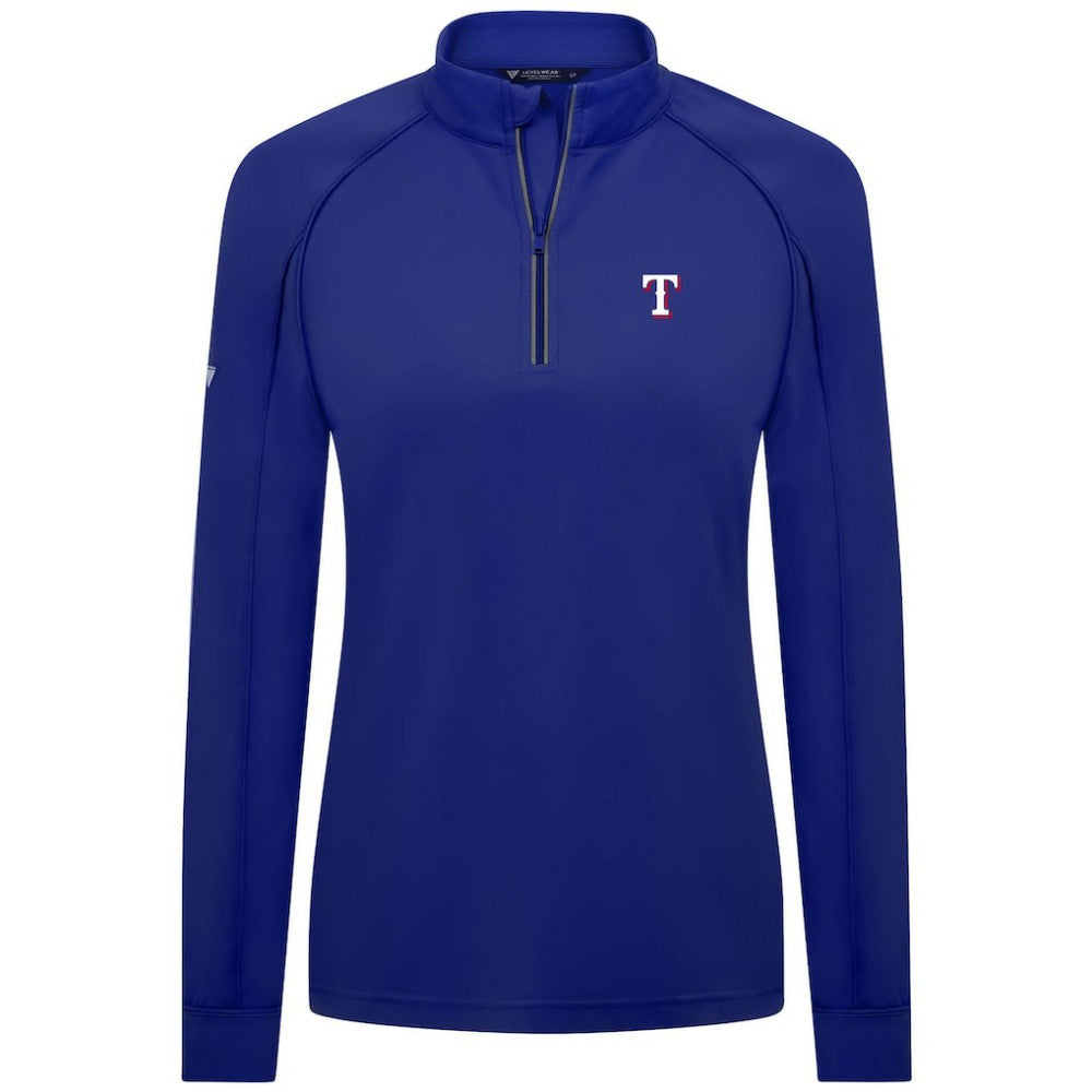 Texas Rangers Levelwear Women's Kinetic Insignia Quarter-Zip Pullover | MLB US