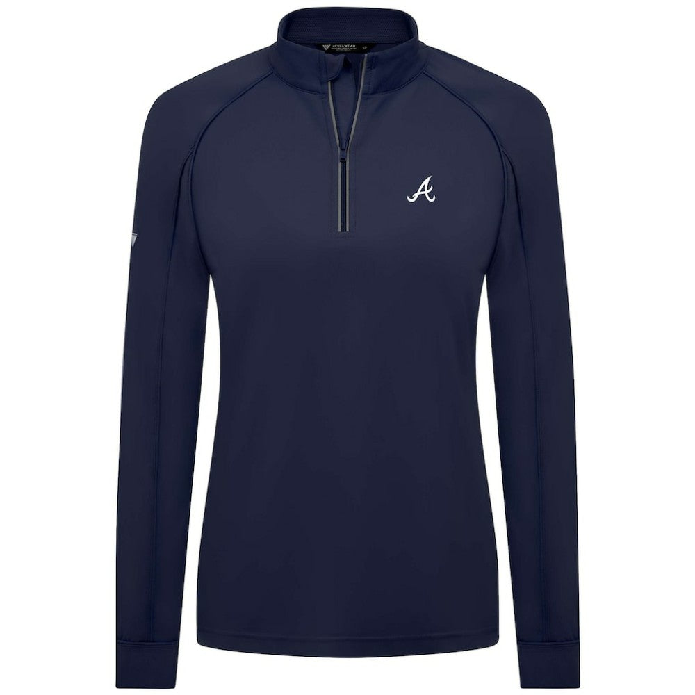 Atlanta Braves Levelwear Women's Kinetic Insignia Quarter-Zip Pullover | MLB For sale