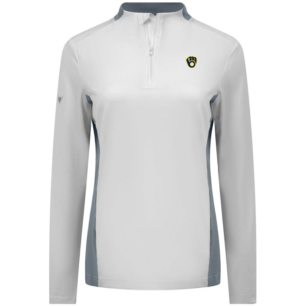 Milwaukee Brewers Levelwear Women's Moxie Insignia Quarter-Zip Pullover | MLB Online