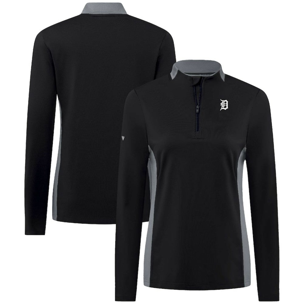 Detroit Tigers Levelwear Women's Moxie Insignia Quarter-Zip Pullover | MLB Discount