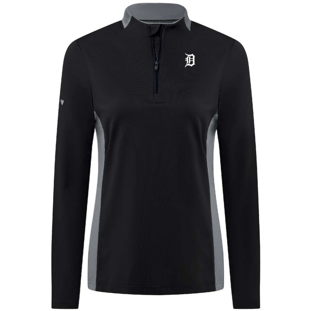 Detroit Tigers Levelwear Women's Moxie Insignia Quarter-Zip Pullover | MLB Discount