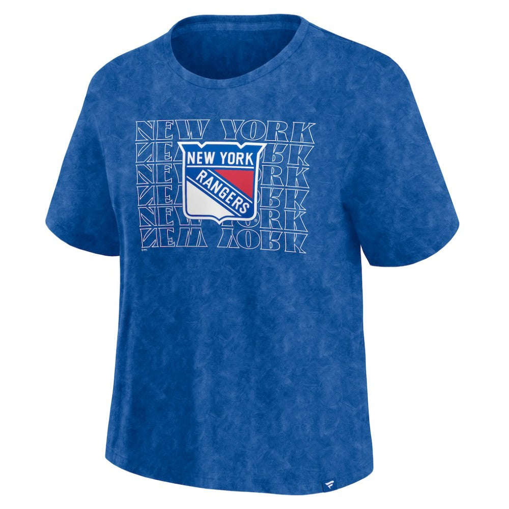 New York Rangers Fanatics Women's Faded Wash T-Shirt For Sale