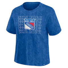 New York Rangers Fanatics Women's Faded Wash T-Shirt For Sale