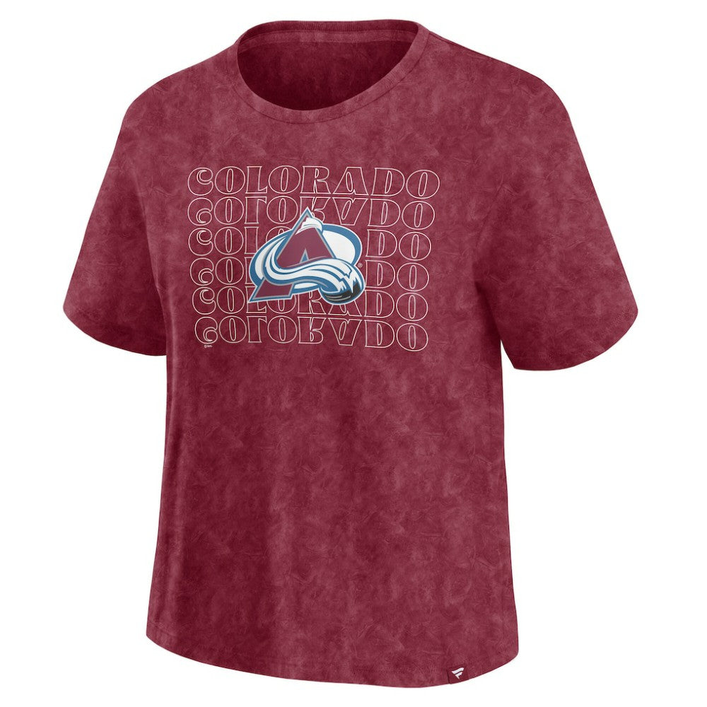Colorado Avalanche Fanatics Women's Faded Wash T-Shirt On Sale