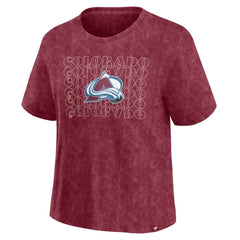 Colorado Avalanche Fanatics Women's Faded Wash T-Shirt On Sale