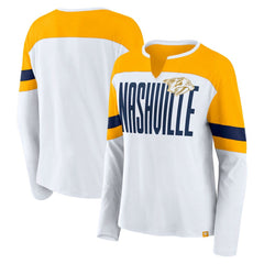 Nashville Predators Fanatics Women's Frozen Long Sleeve Notch Neck T-Shirt Sale