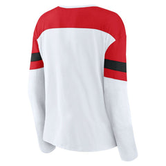 Chicago Blackhawks Fanatics Women's Frozen Long Sleeve Notch Neck T-Shirt On Sale
