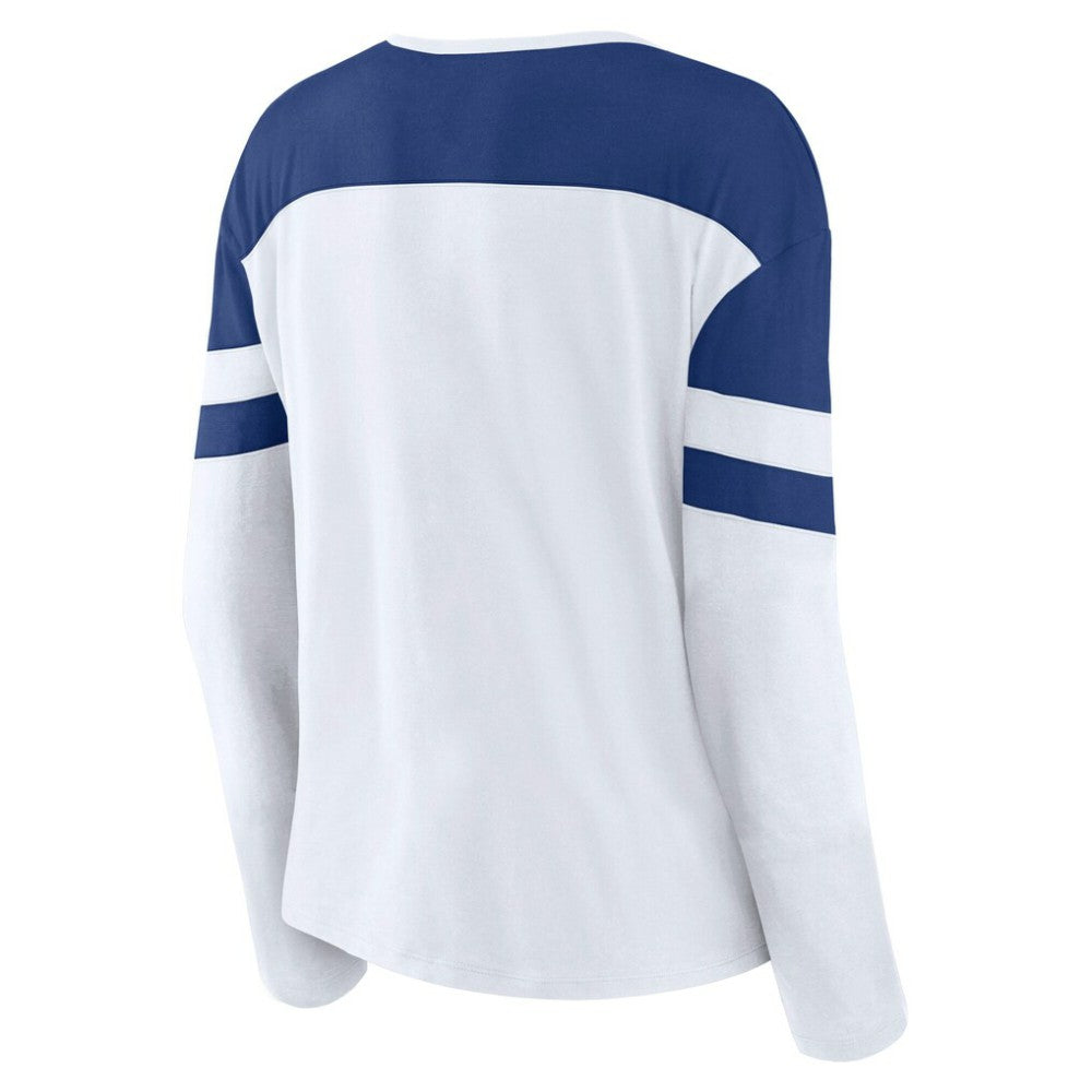 Toronto Maple Leafs Fanatics Women's Frozen Long Sleeve Notch Neck T-Shirt Discount