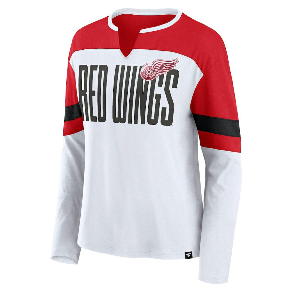 Detroit Red Wings Fanatics Women's Frozen Long Sleeve Notch Neck T-Shirt Discount