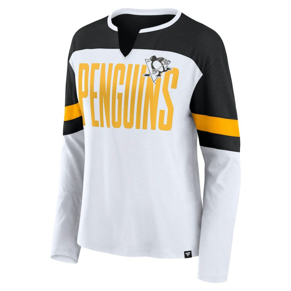Pittsburgh Penguins Fanatics Women's Frozen Long Sleeve Notch Neck T-Shirt Outlet