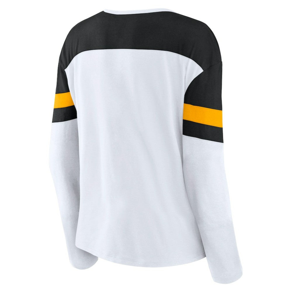 Pittsburgh Penguins Fanatics Women's Frozen Long Sleeve Notch Neck T-Shirt Outlet