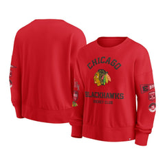 Chicago Blackhawks Fanatics Women's Go Team Pullover Sweatshirt On Sale