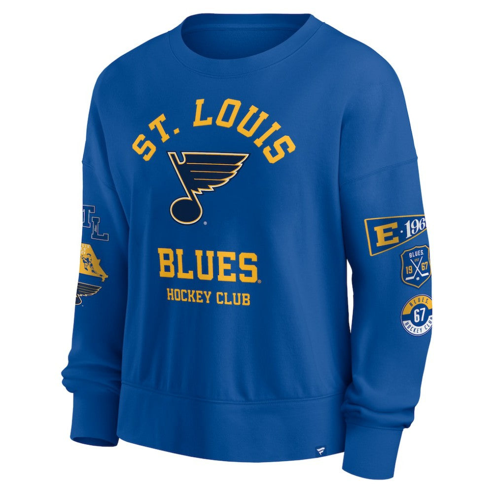 St. Louis Blues Fanatics Women's Go Team Pullover Sweatshirt On Sale