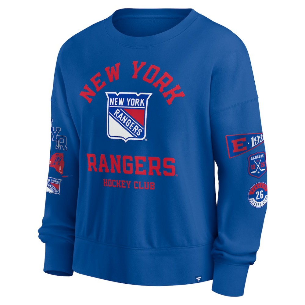 New York Rangers Fanatics Women's Go Team Pullover Sweatshirt Sale